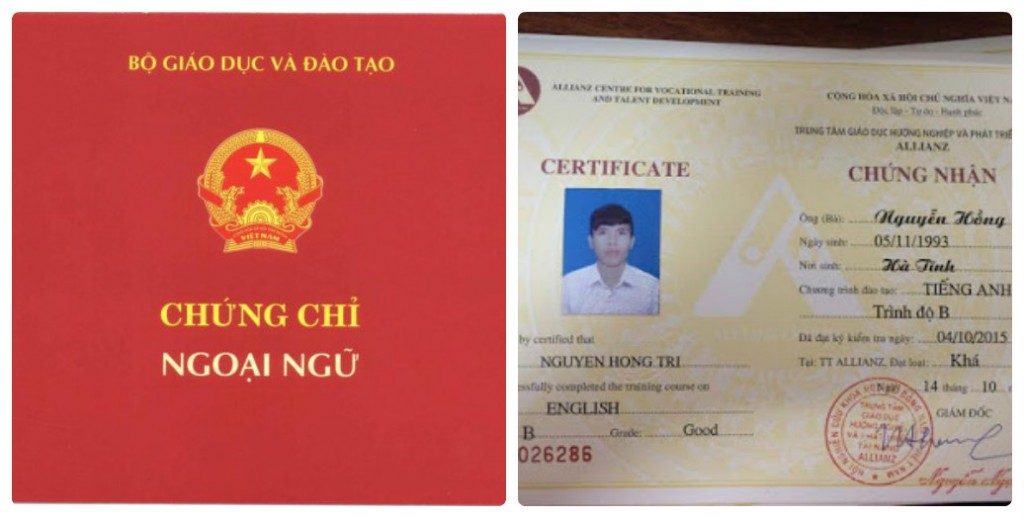 làm chứng chỉ anh văn - tiếng anh