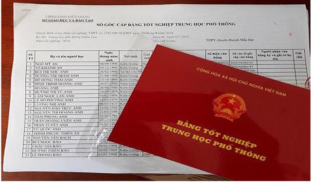 Dịch vụ làm bầng cấp 3 THPT 2025