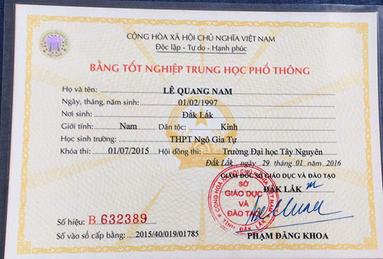 Làm bằng cấp 2 giá 1 triệu